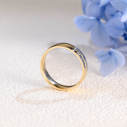 CausYou men's wedding ring Solid Gold 5mm Comfort Fit Polish Wedding Band