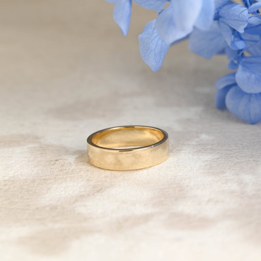 CausYou men's wedding ring Solid Gold 5mm Plain Comfort Fit Band Unisex Ring
