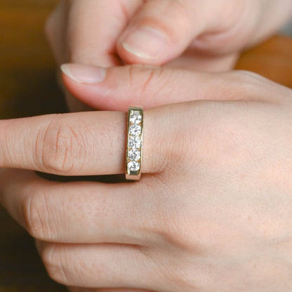 CausYou men's wedding ring Solid Gold Round Cut Moissanite Wedding Ring