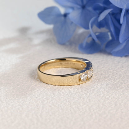 CausYou men's wedding ring Solid Gold Round Cut Moissanite Wedding Ring