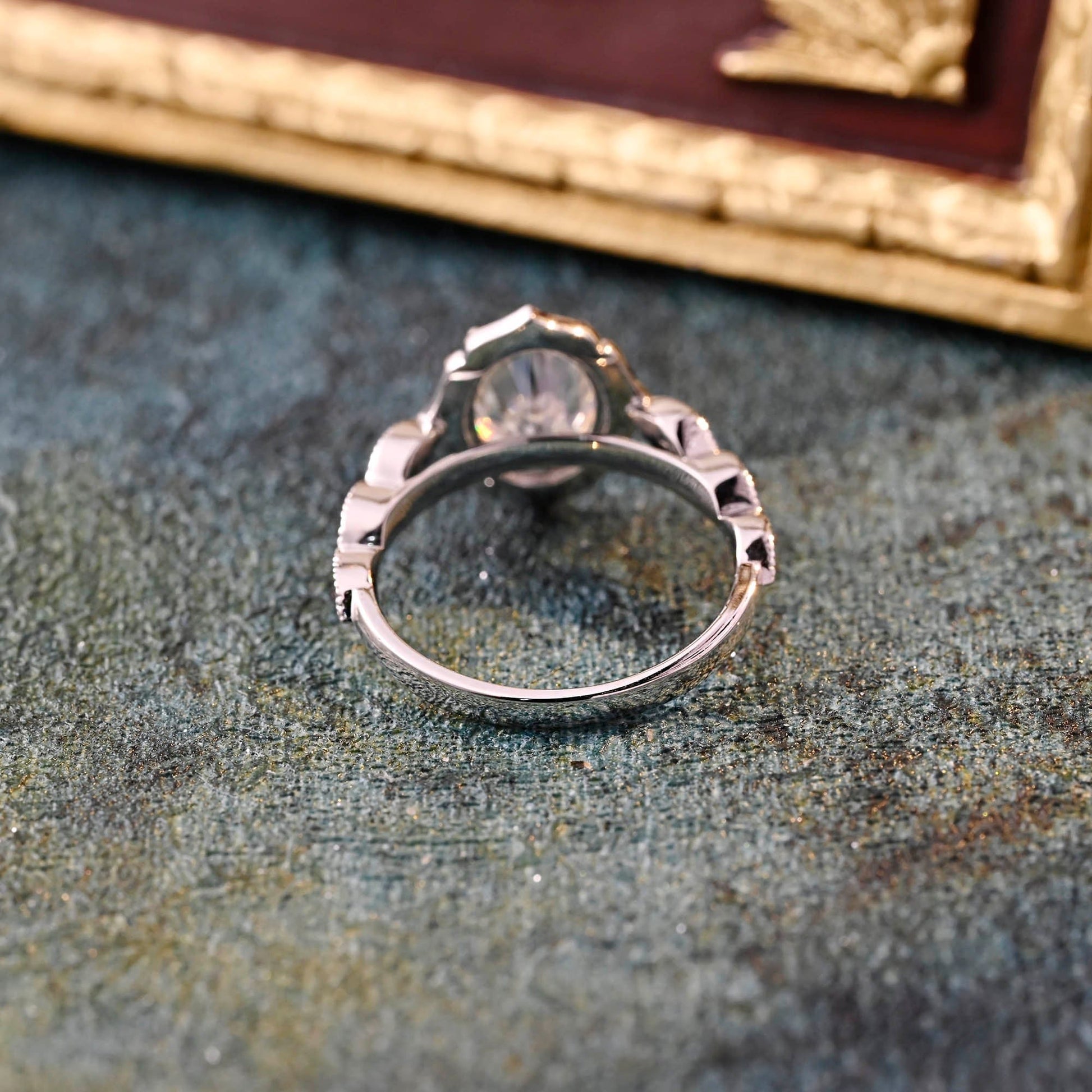 CausYou oval cut diamond engagement ring CausYou Solid Gold D/VS1 Milgrain Oval Cut Lab Grown Diamond Engagement Ring, Wedding Promise Ring for Her