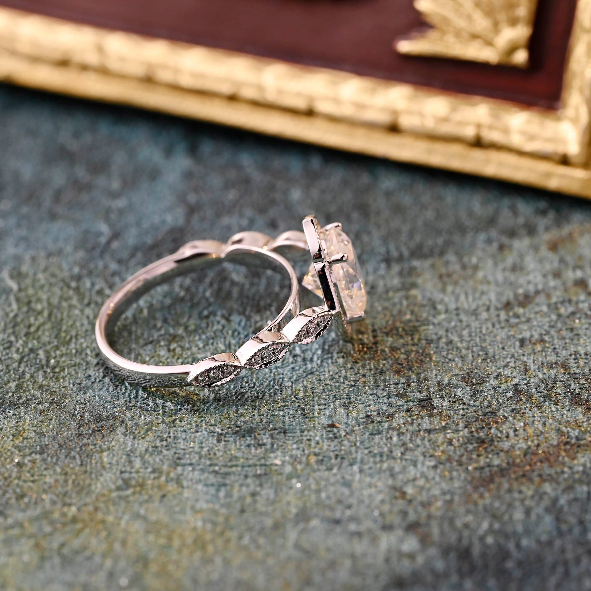 CausYou oval cut diamond engagement ring CausYou Solid Gold D/VS1 Milgrain Oval Cut Lab Grown Diamond Engagement Ring, Wedding Promise Ring for Her
