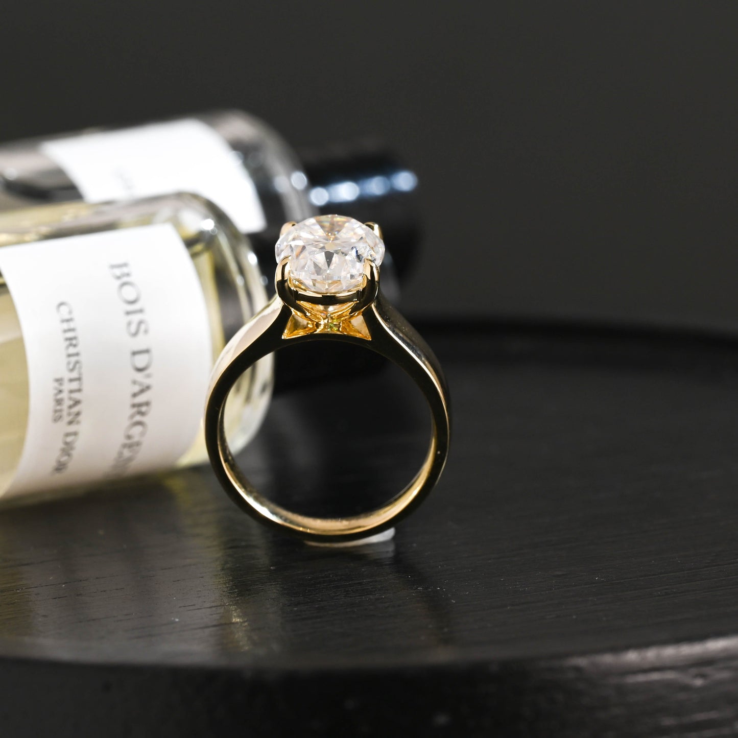 CausYou oval cut diamond engagement ring Solid Gold D/VS1 3mm Wide Band Oval Cut Lab Grown Diamond Engagement Ring