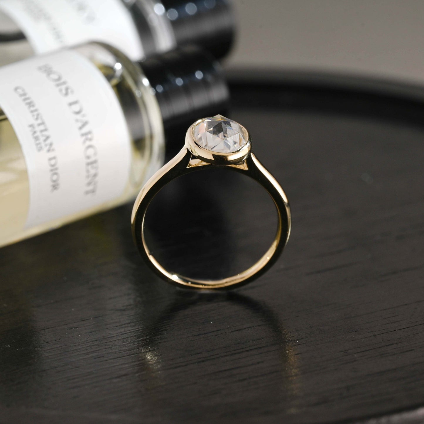 CausYou oval cut diamond engagement ring Solid Gold D/VS1 Bezel Cathedral Setting Oval Cut Lab Grown Diamond Engagement Ring