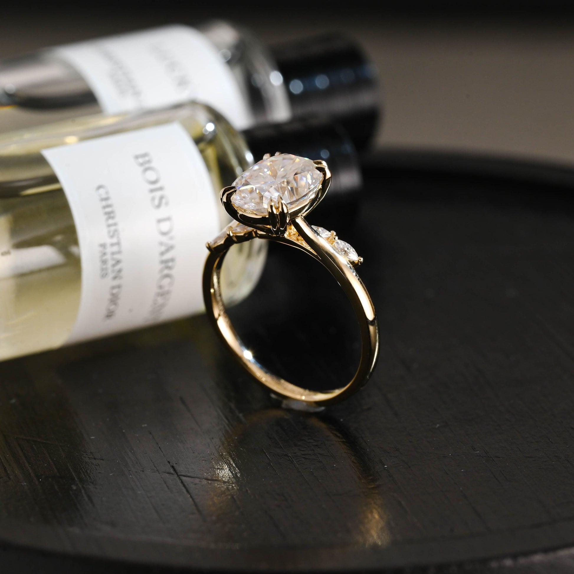 CausYou oval cut diamond engagement ring Solid Gold D/VS1 Bypass Oval Cut Lab Grown Diamond Engagement Ring