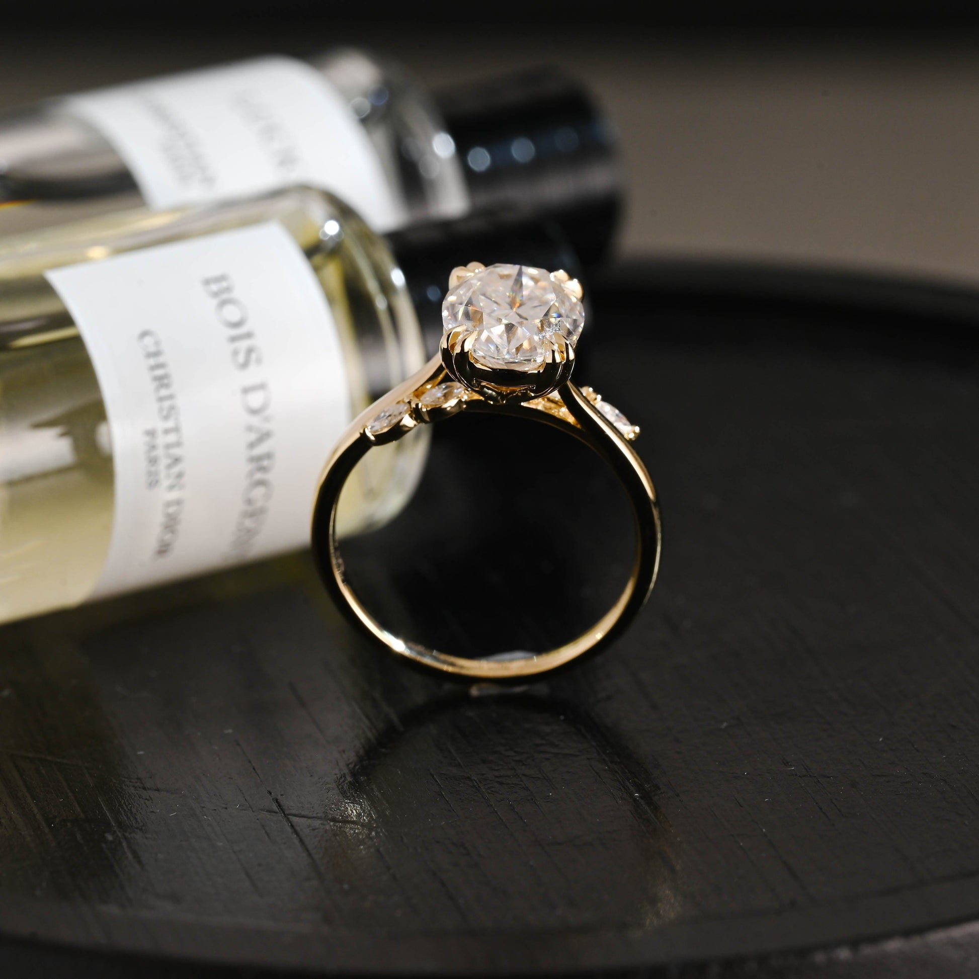 CausYou oval cut diamond engagement ring Solid Gold D/VS1 Bypass Oval Cut Lab Grown Diamond Engagement Ring