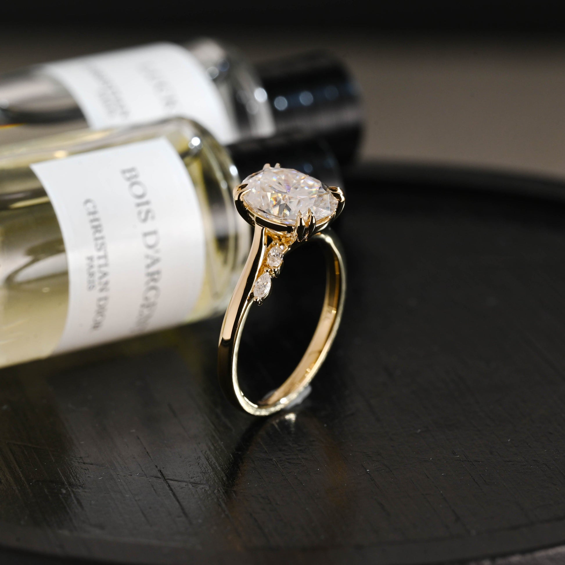 CausYou oval cut diamond engagement ring Solid Gold D/VS1 Bypass Oval Cut Lab Grown Diamond Engagement Ring