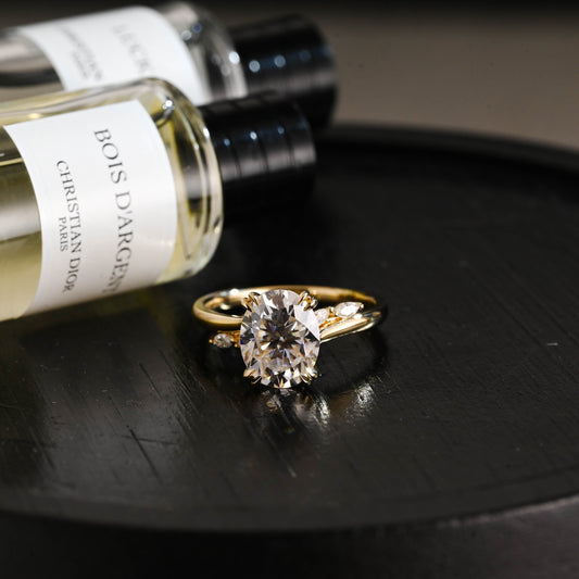 CausYou oval cut diamond engagement ring Solid Gold D/VS1 Bypass Oval Cut Lab Grown Diamond Engagement Ring