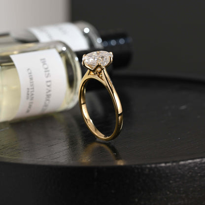 CausYou oval cut diamond engagement ring Solid Gold D/VS1 Cathedral Tulip Setting Oval Cut Lab Grown Diamond Engagement Ring