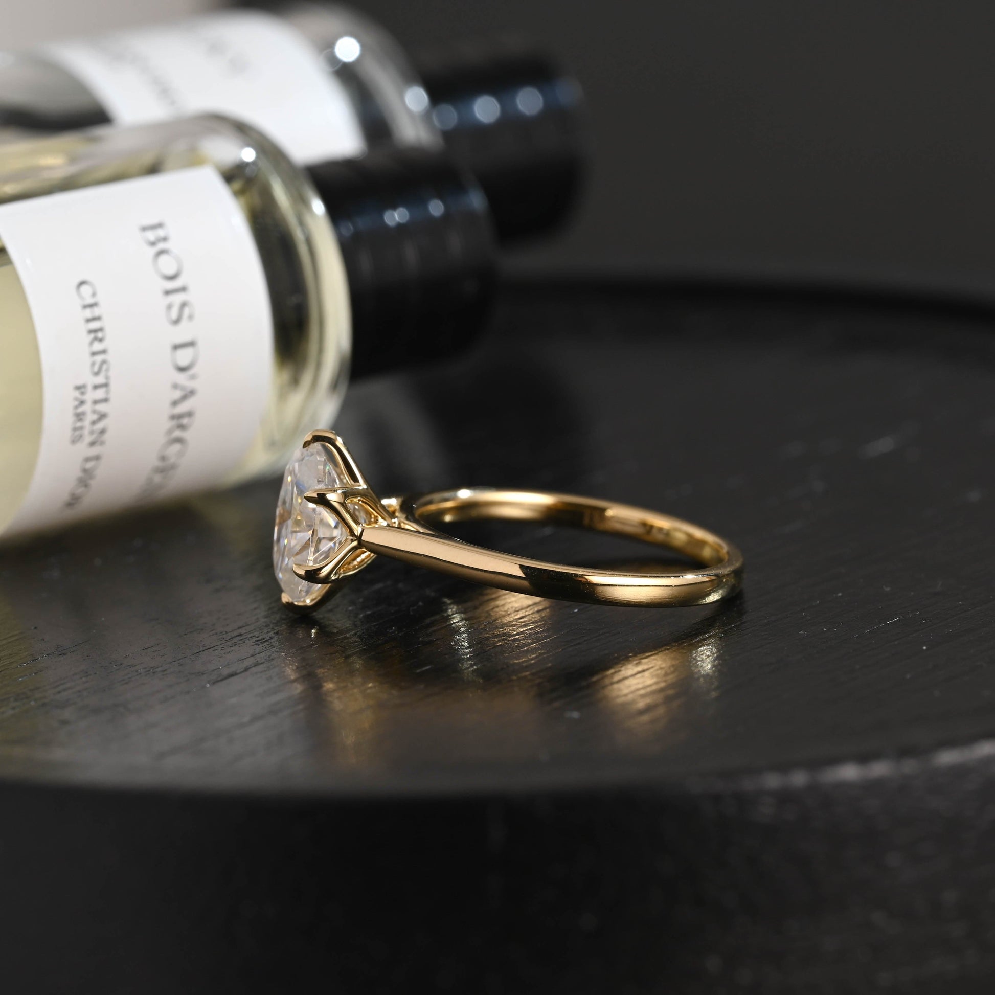 CausYou oval cut diamond engagement ring Solid Gold D/VS1 Cathedral Tulip Setting Oval Cut Lab Grown Diamond Engagement Ring