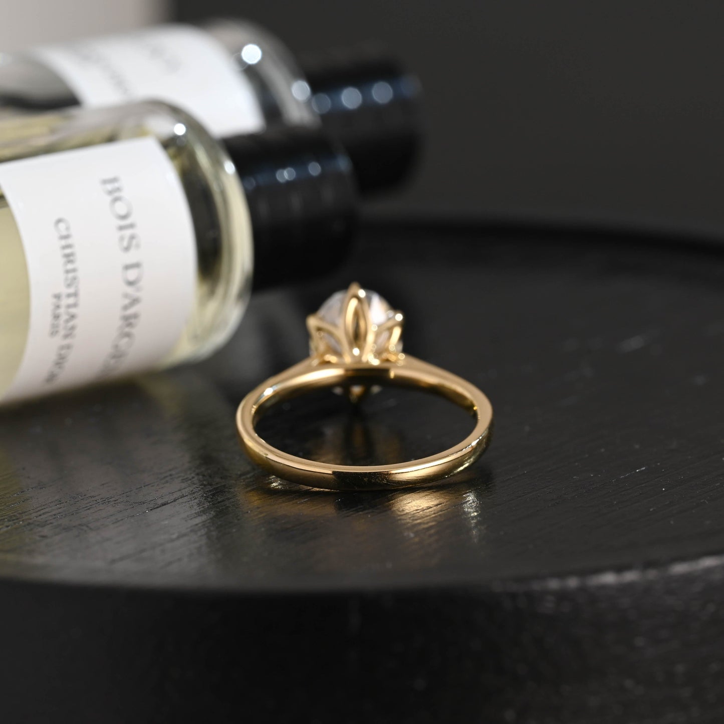 CausYou oval cut diamond engagement ring Solid Gold D/VS1 Cathedral Tulip Setting Oval Cut Lab Grown Diamond Engagement Ring