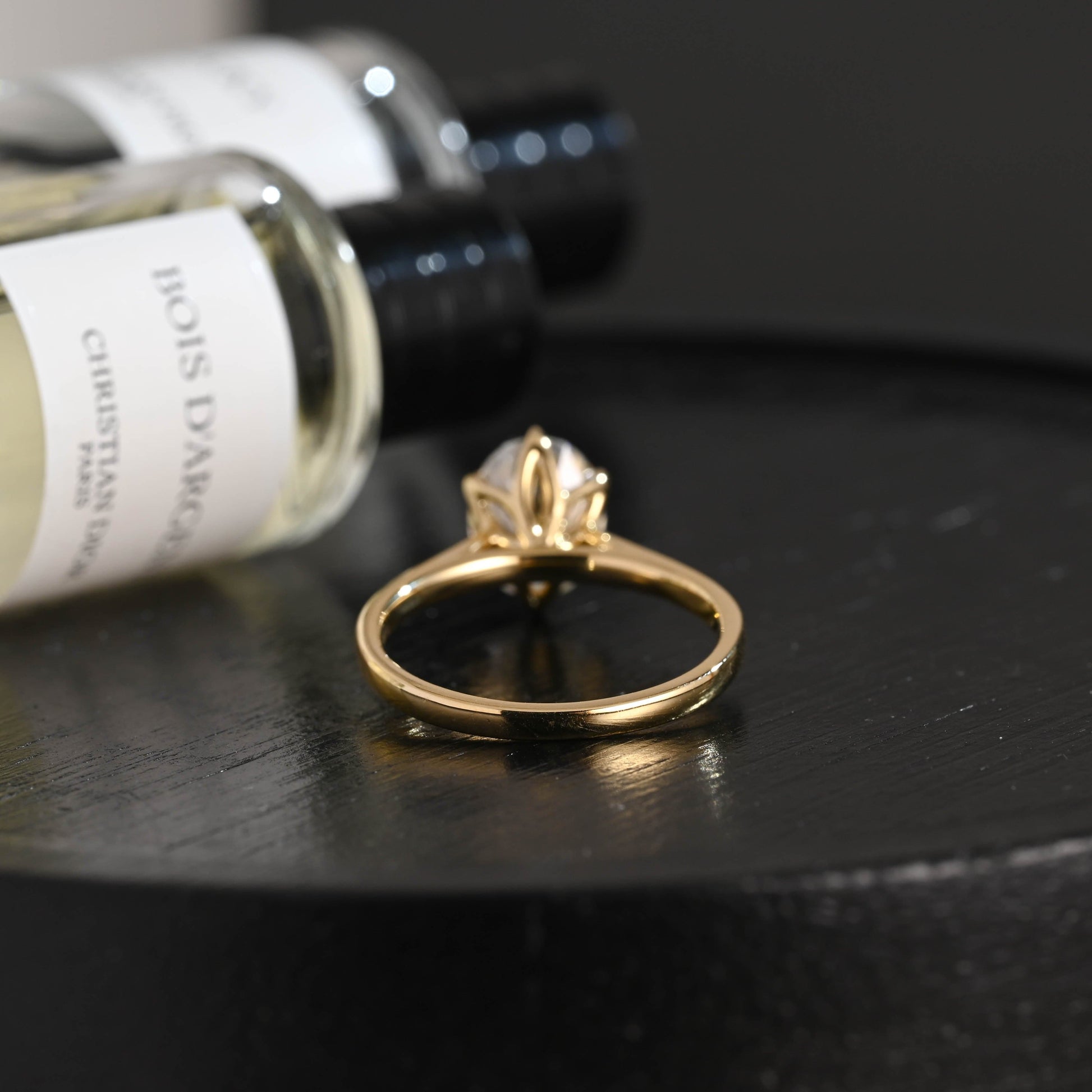 CausYou oval cut diamond engagement ring Solid Gold D/VS1 Cathedral Tulip Setting Oval Cut Lab Grown Diamond Engagement Ring
