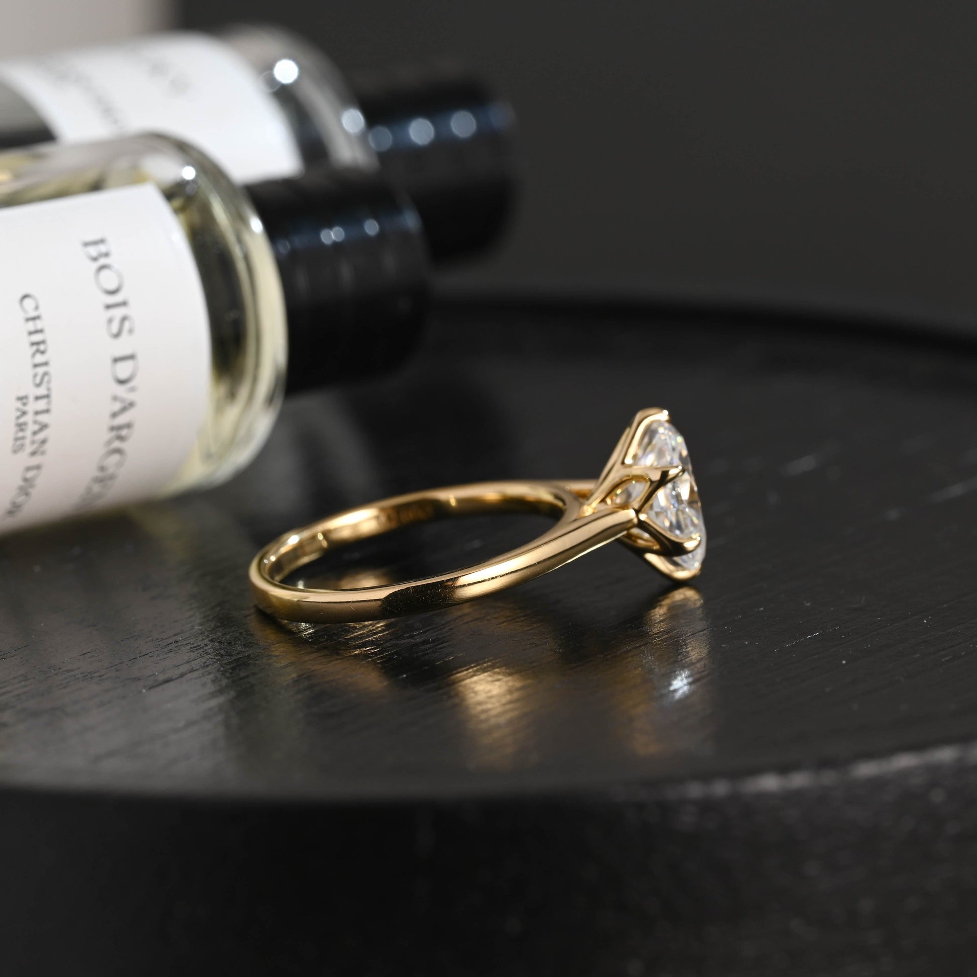 CausYou oval cut diamond engagement ring Solid Gold D/VS1 Cathedral Tulip Setting Oval Cut Lab Grown Diamond Engagement Ring