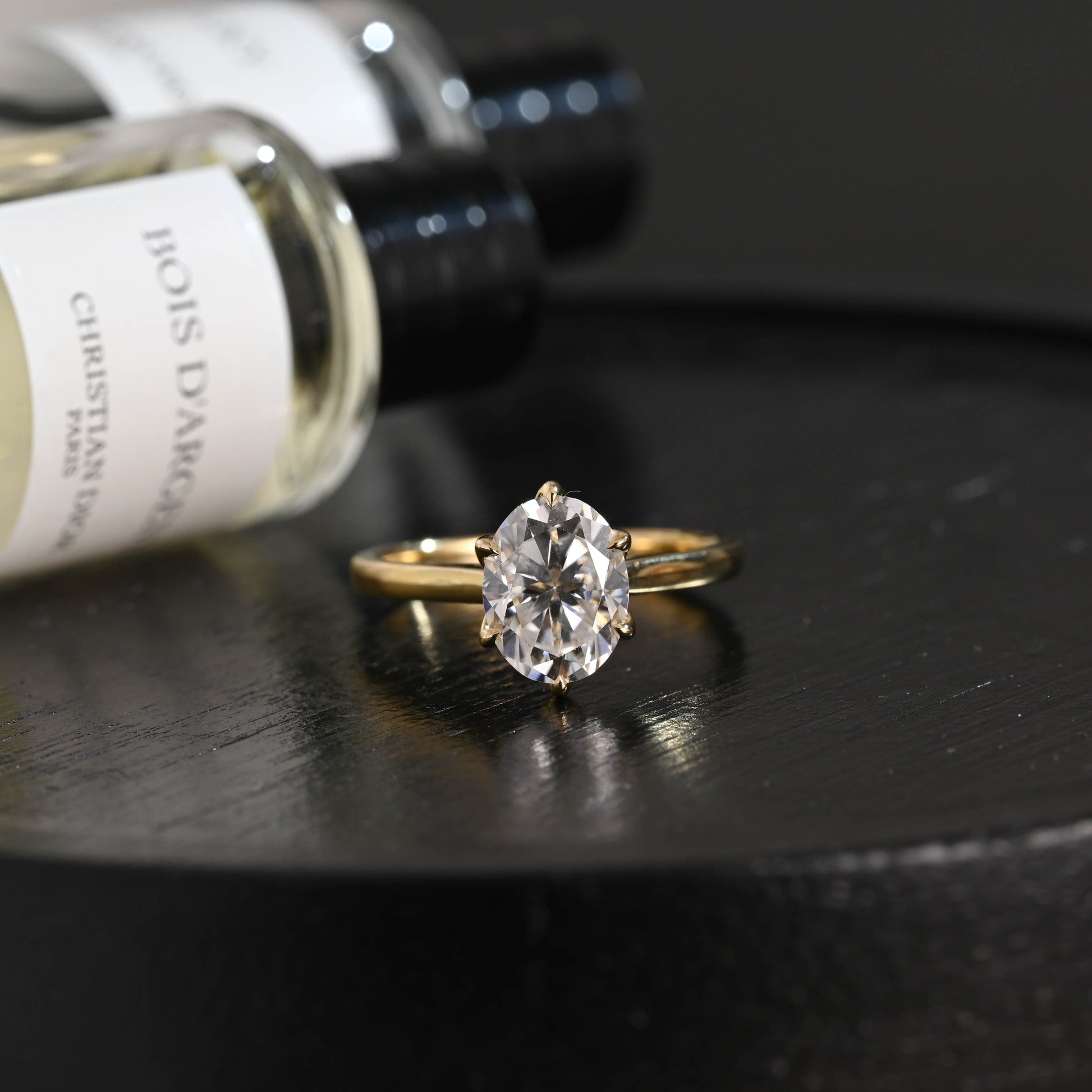 CausYou oval cut diamond engagement ring Solid Gold D/VS1 Cathedral Tulip Setting Oval Cut Lab Grown Diamond Engagement Ring
