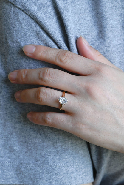 CausYou oval cut diamond engagement ring Solid Gold D/VS1 Cathedral Tulip Setting Oval Cut Lab Grown Diamond Engagement Ring