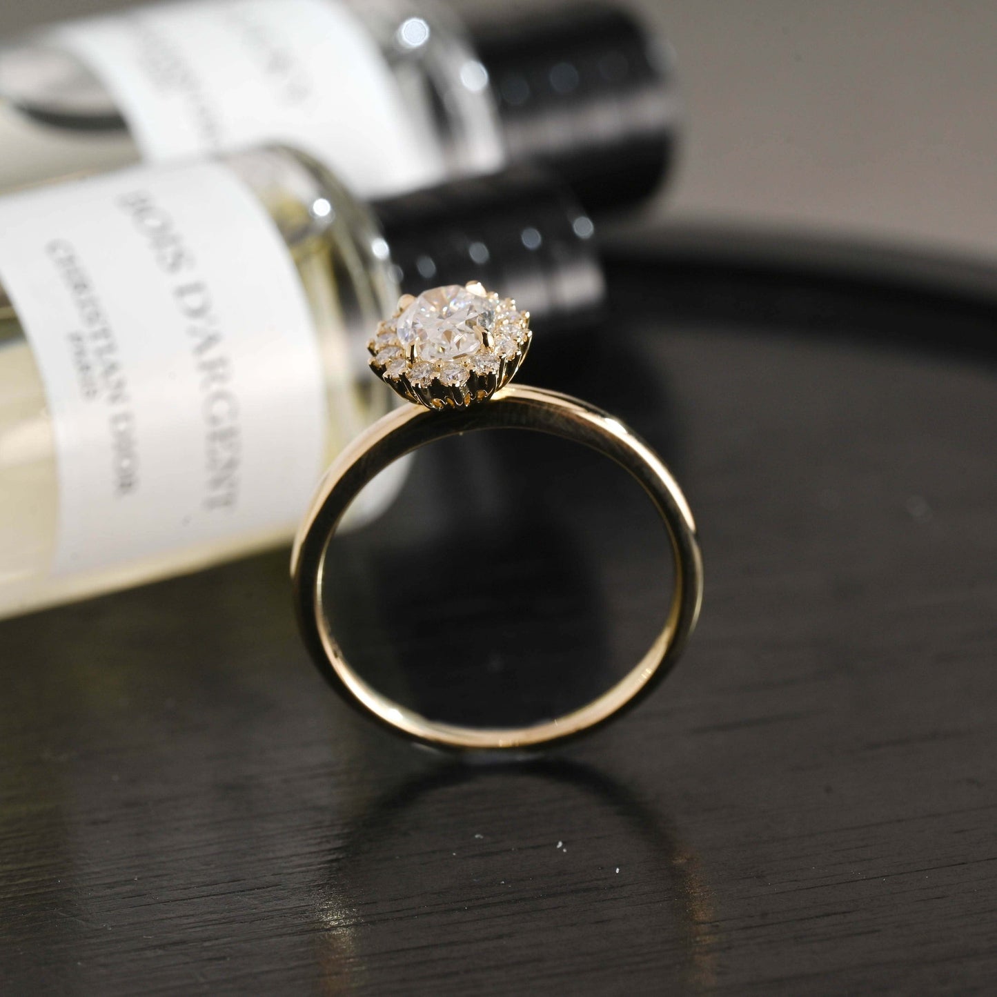 CausYou oval cut diamond engagement ring Solid Gold D/VS1 Flower Oval Cut Lab Grown Diamond Engagement Ring