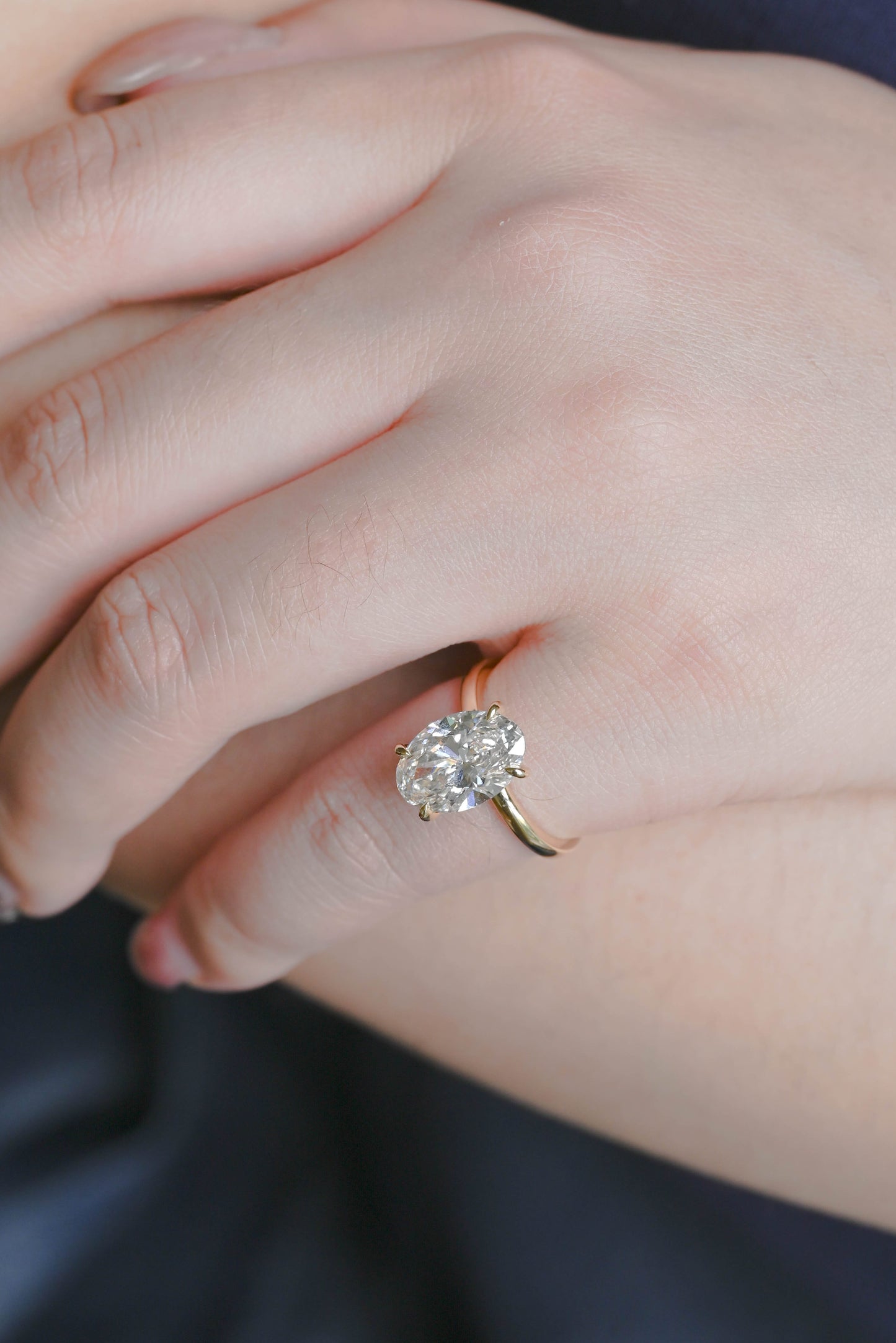 CausYou oval cut diamond engagement ring Solid Gold D/VS1 Hidden Halo Oval Cut Lab Grown Diamond Engagement Ring