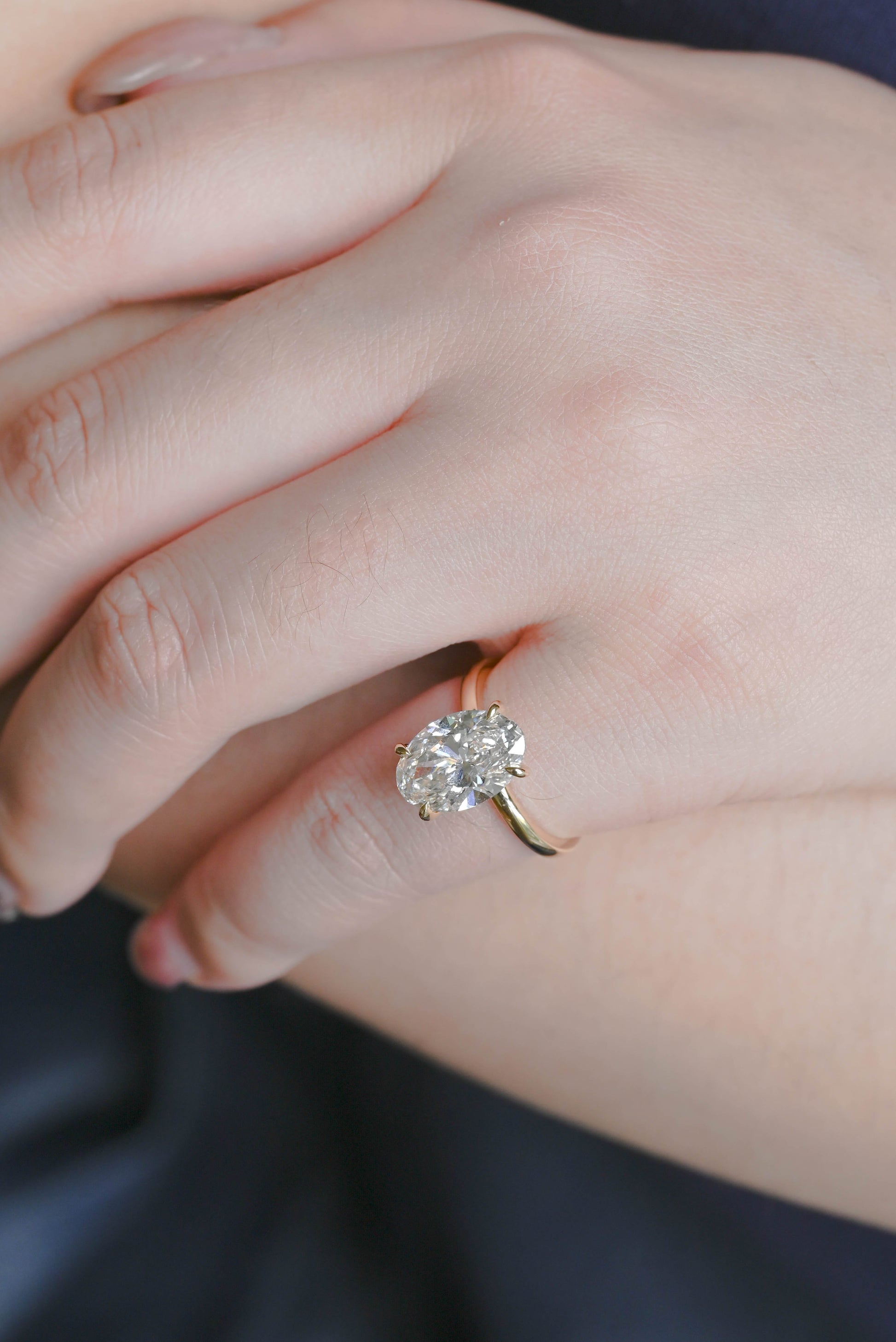 CausYou oval cut diamond engagement ring Solid Gold D/VS1 Hidden Halo Oval Cut Lab Grown Diamond Engagement Ring