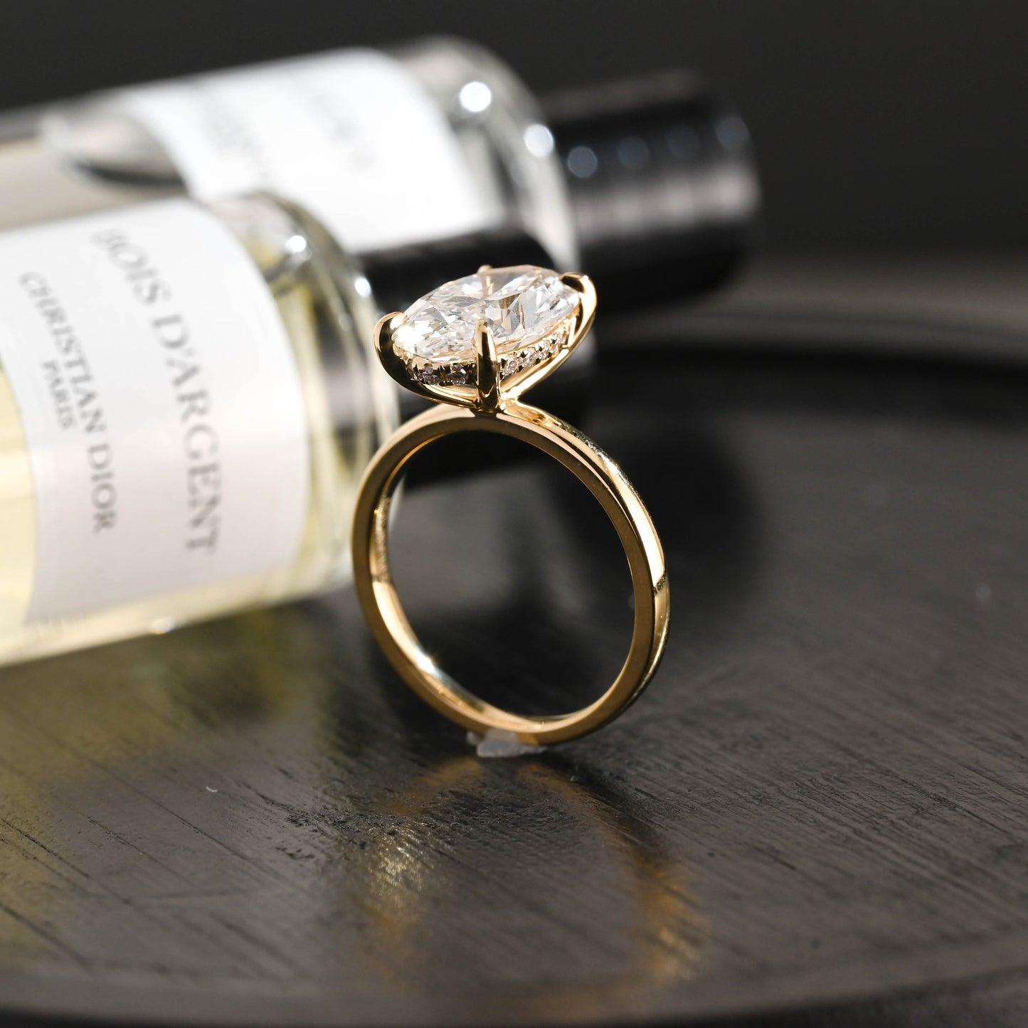 CausYou oval cut diamond engagement ring Solid Gold D/VS1 Hidden Halo Oval Cut Lab Grown Diamond Engagement Ring