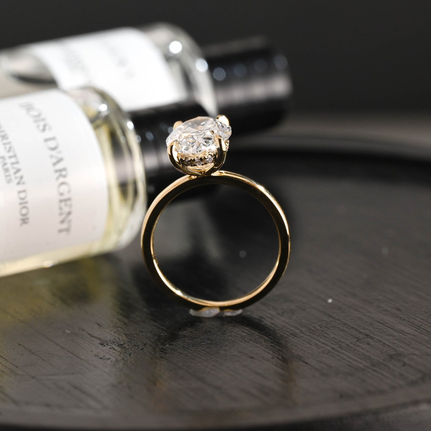 CausYou oval cut diamond engagement ring Solid Gold D/VS1 Hidden Halo Oval Cut Lab Grown Diamond Engagement Ring