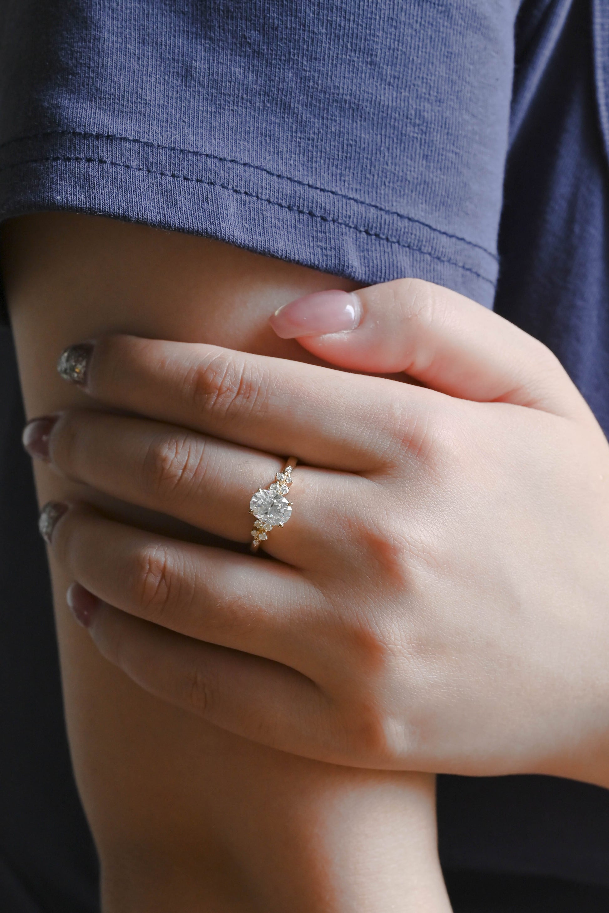 CausYou oval cut diamond engagement ring Solid Gold D/VS1 Oval Cut Lab Grown Diamond Engagement Ring