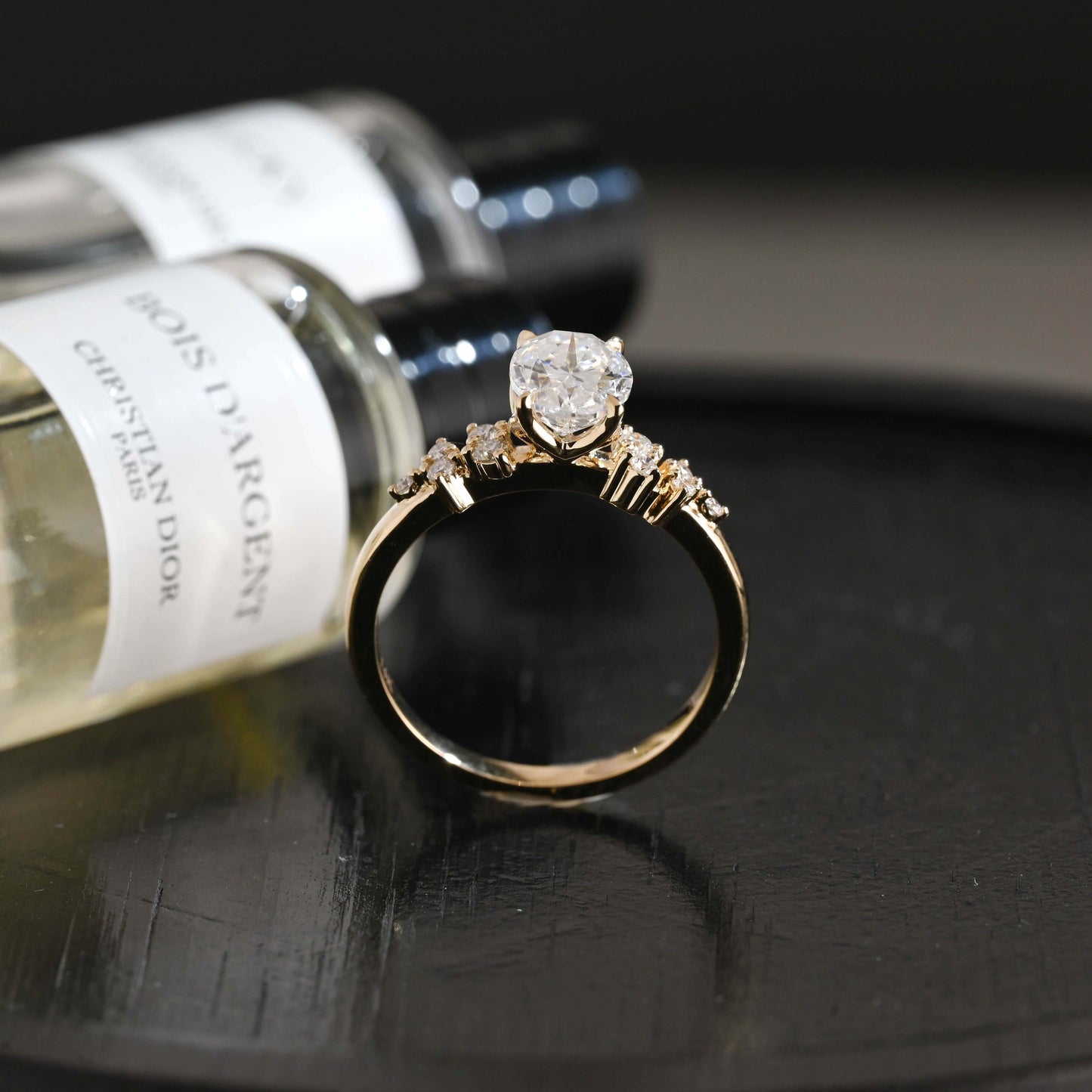 CausYou oval cut diamond engagement ring Solid Gold D/VS1 Oval Cut Lab Grown Diamond Engagement Ring
