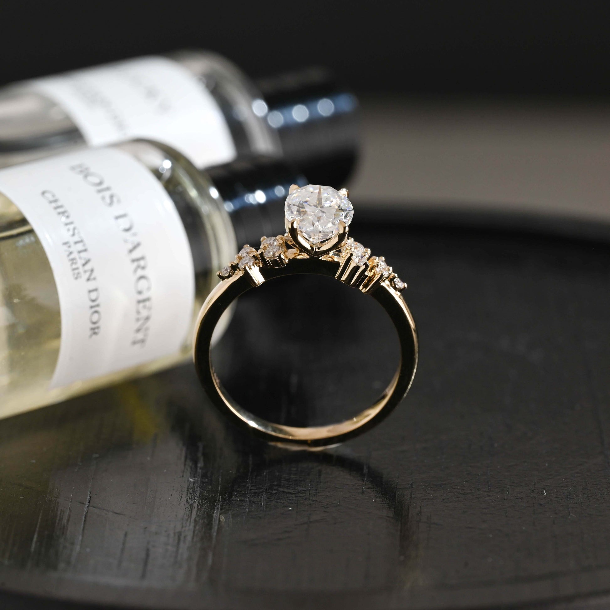 CausYou oval cut diamond engagement ring Solid Gold D/VS1 Oval Cut Lab Grown Diamond Engagement Ring