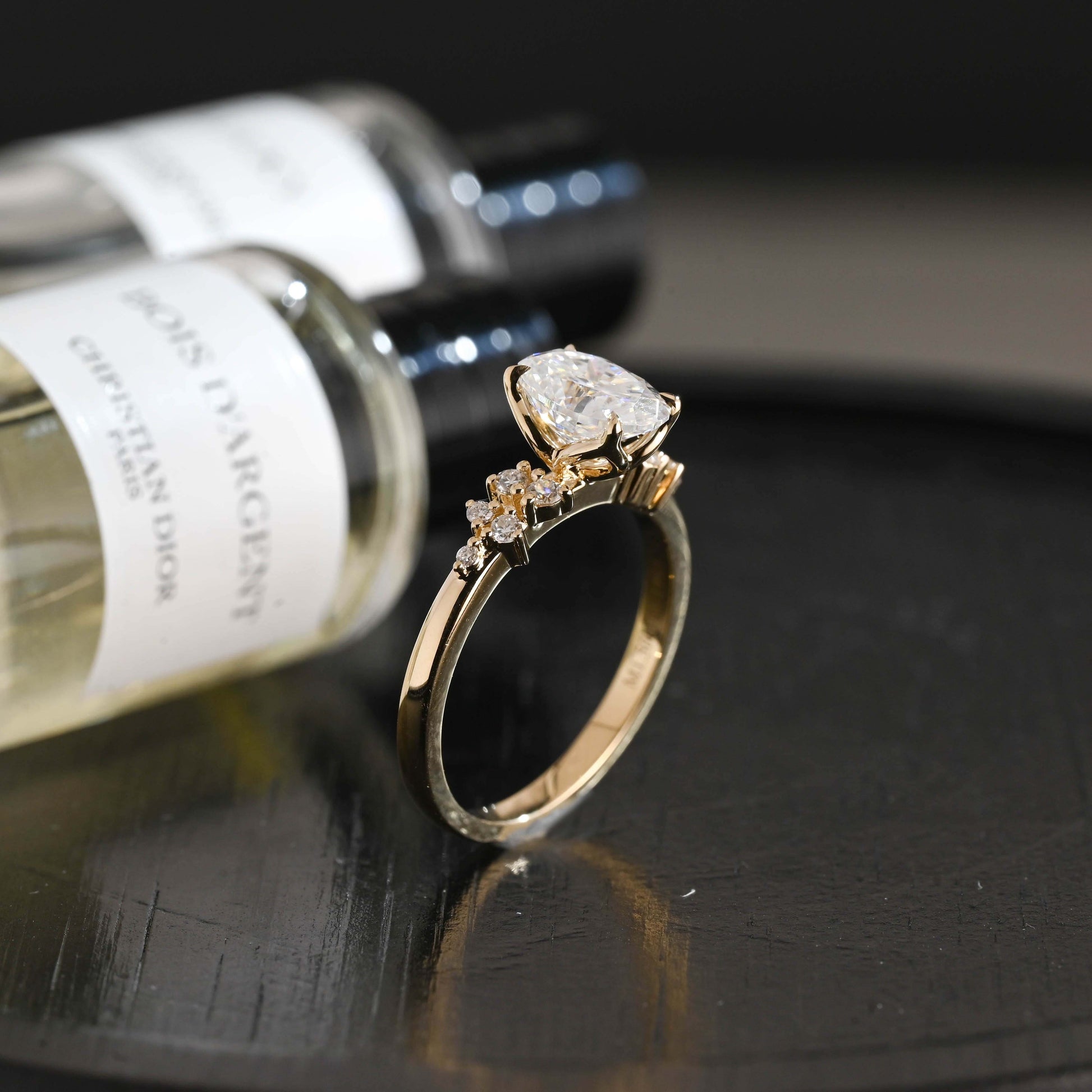CausYou oval cut diamond engagement ring Solid Gold D/VS1 Oval Cut Lab Grown Diamond Engagement Ring