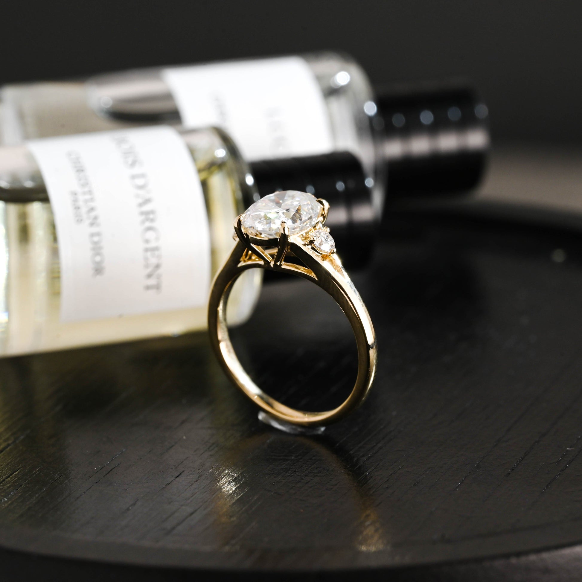 CausYou oval cut diamond engagement ring Solid Gold D/VS1 Oval Cut Lab Grown Diamond Engagement Ring