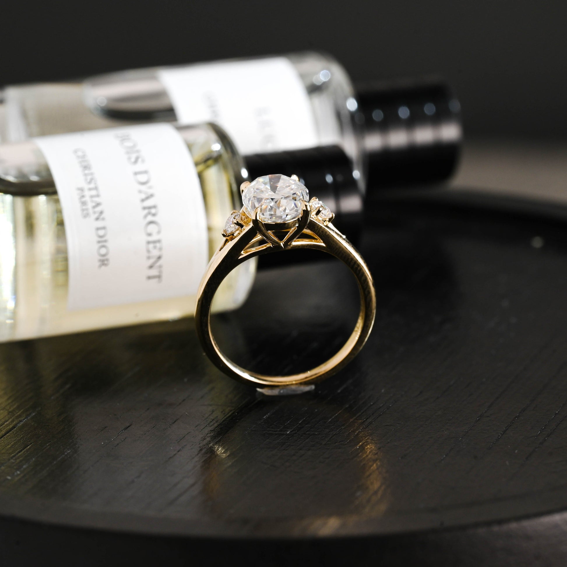 CausYou oval cut diamond engagement ring Solid Gold D/VS1 Oval Cut Lab Grown Diamond Engagement Ring