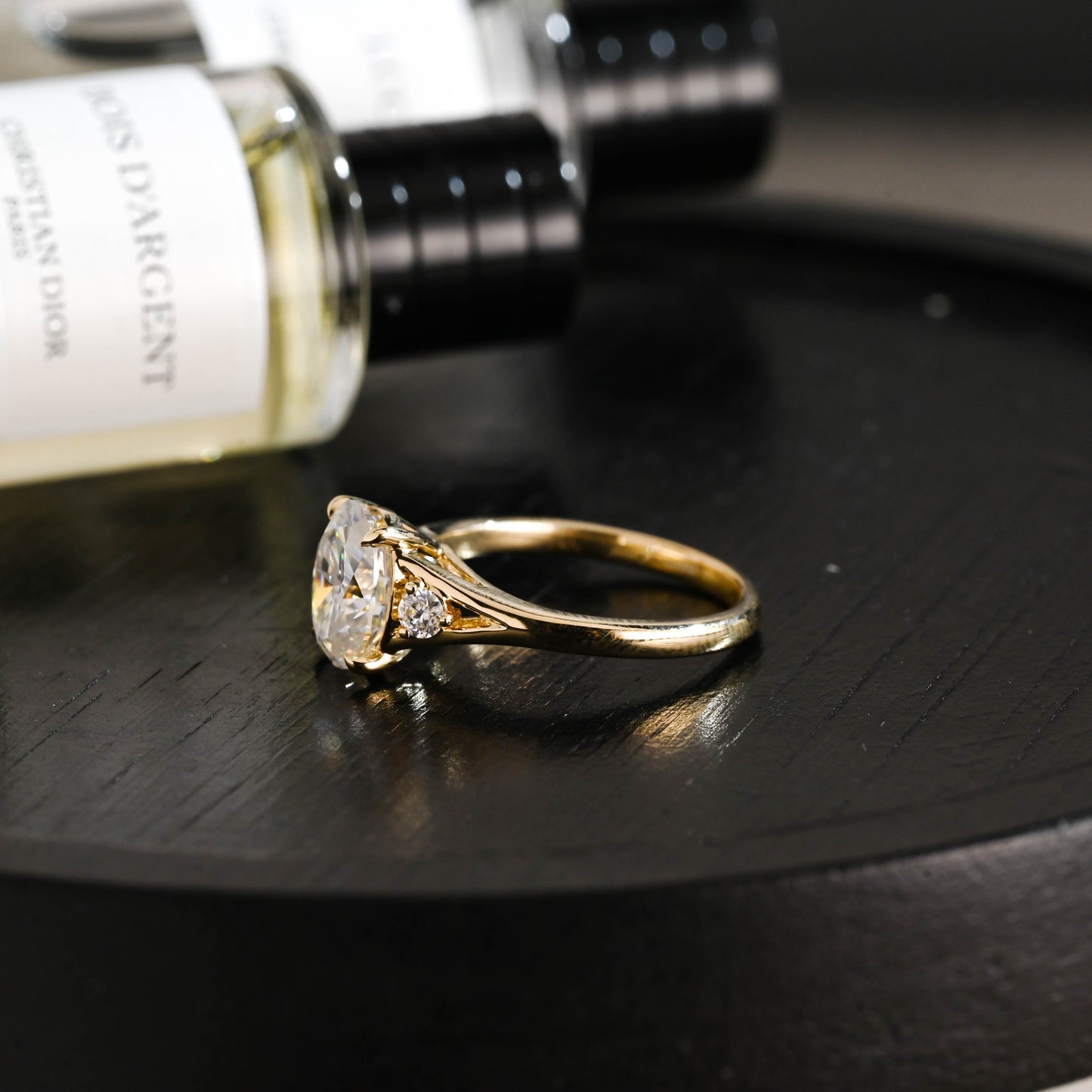 CausYou oval cut diamond engagement ring Solid Gold D/VS1 Oval Cut Lab Grown Diamond Engagement Ring