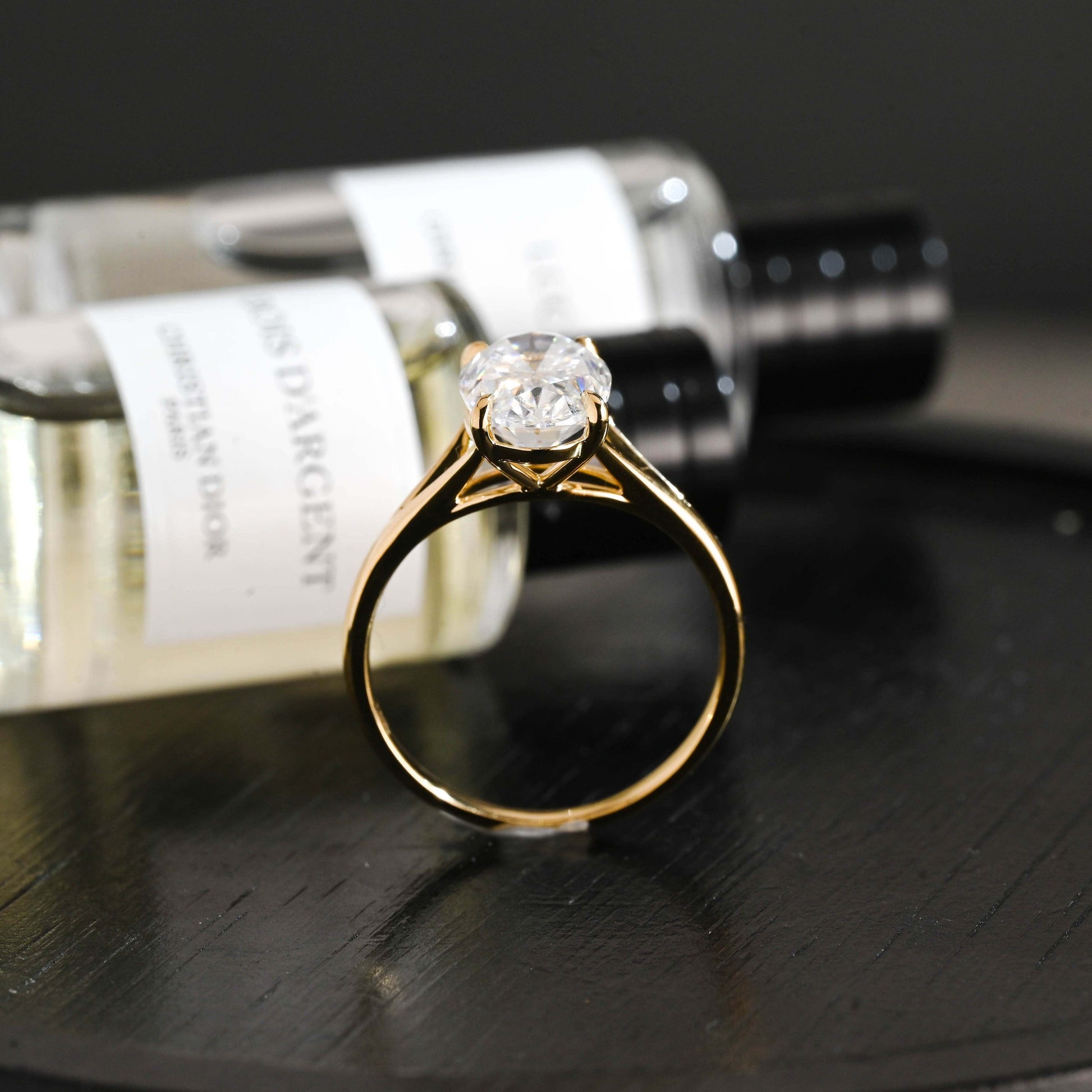 CausYou oval cut diamond engagement ring Solid Gold D/VS1 Split Shank Oval Cut Lab Grown Diamond Engagement Ring