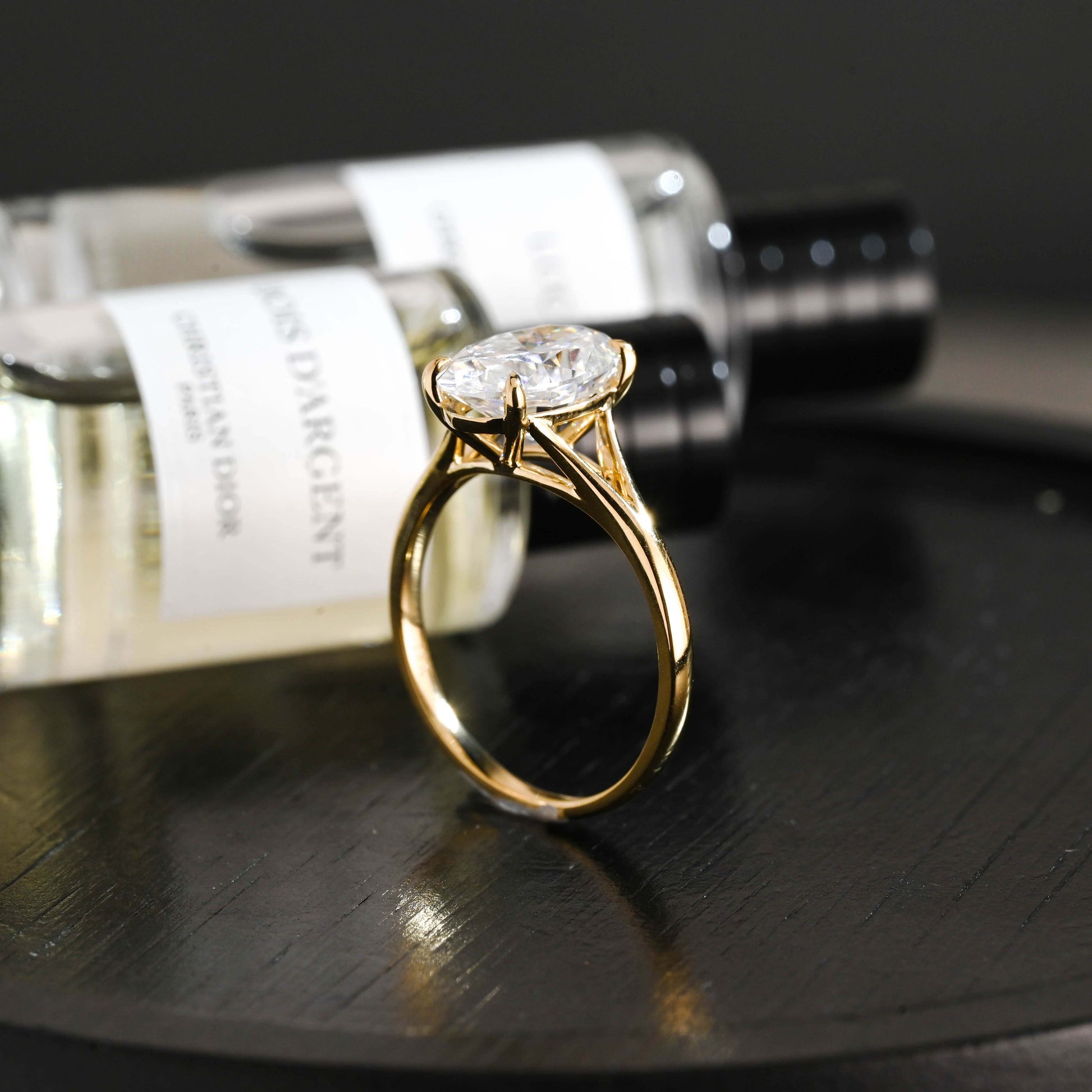 CausYou oval cut diamond engagement ring Solid Gold D/VS1 Split Shank Oval Cut Lab Grown Diamond Engagement Ring