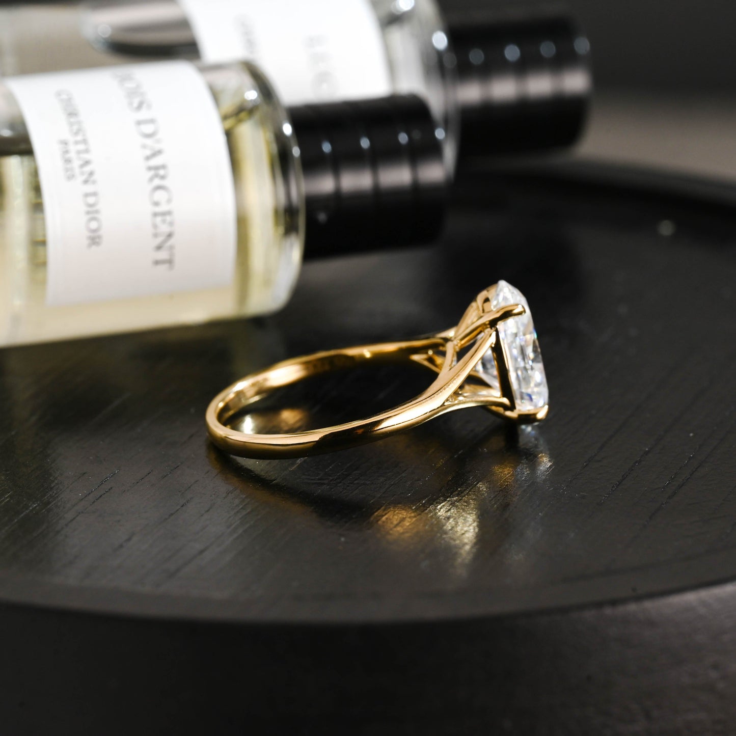 CausYou oval cut diamond engagement ring Solid Gold D/VS1 Split Shank Oval Cut Lab Grown Diamond Engagement Ring