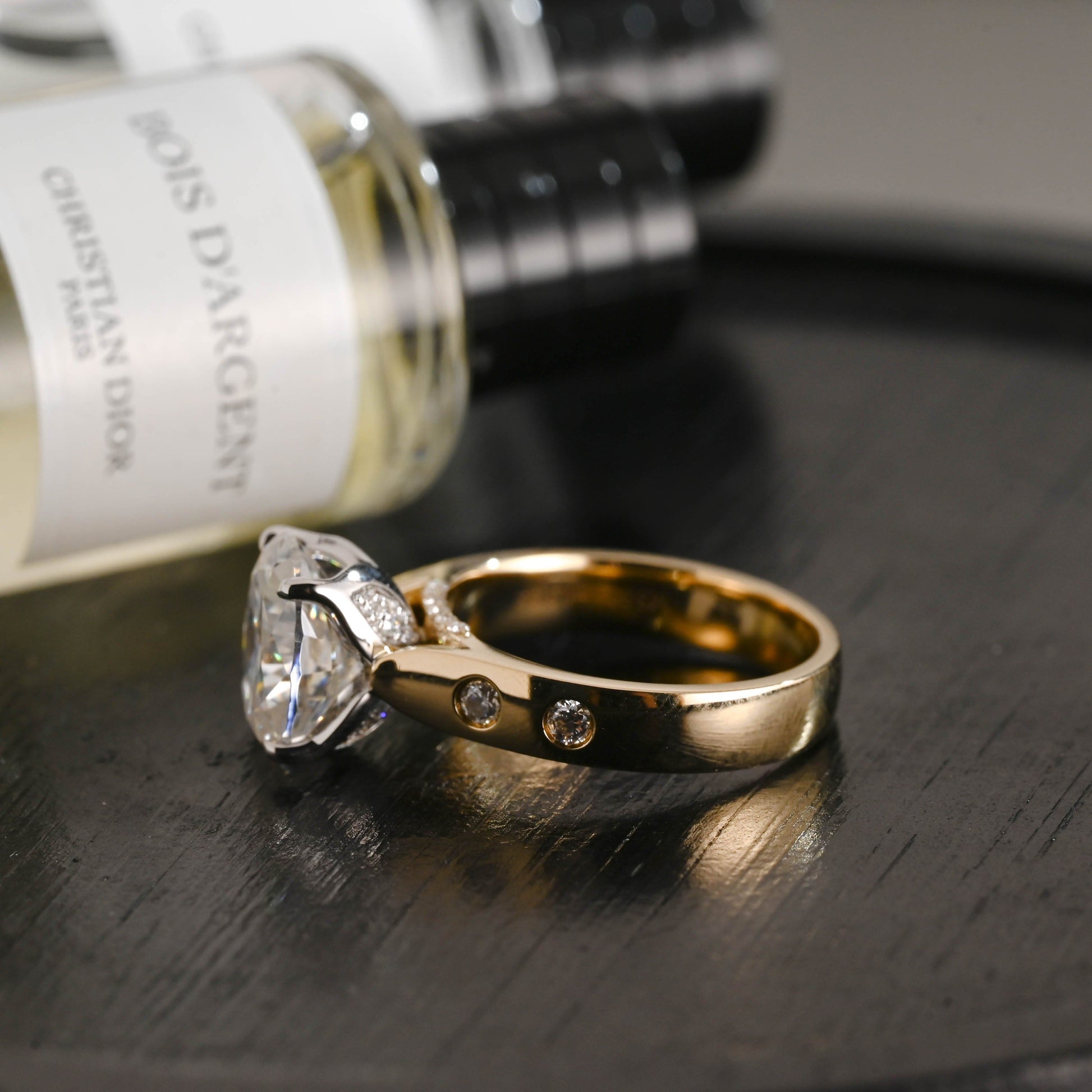 CausYou oval cut diamond engagement ring Solid Gold D/VS1 Two Tone Tulip Setting Oval Cut Lab Grown Diamond Engagement Ring