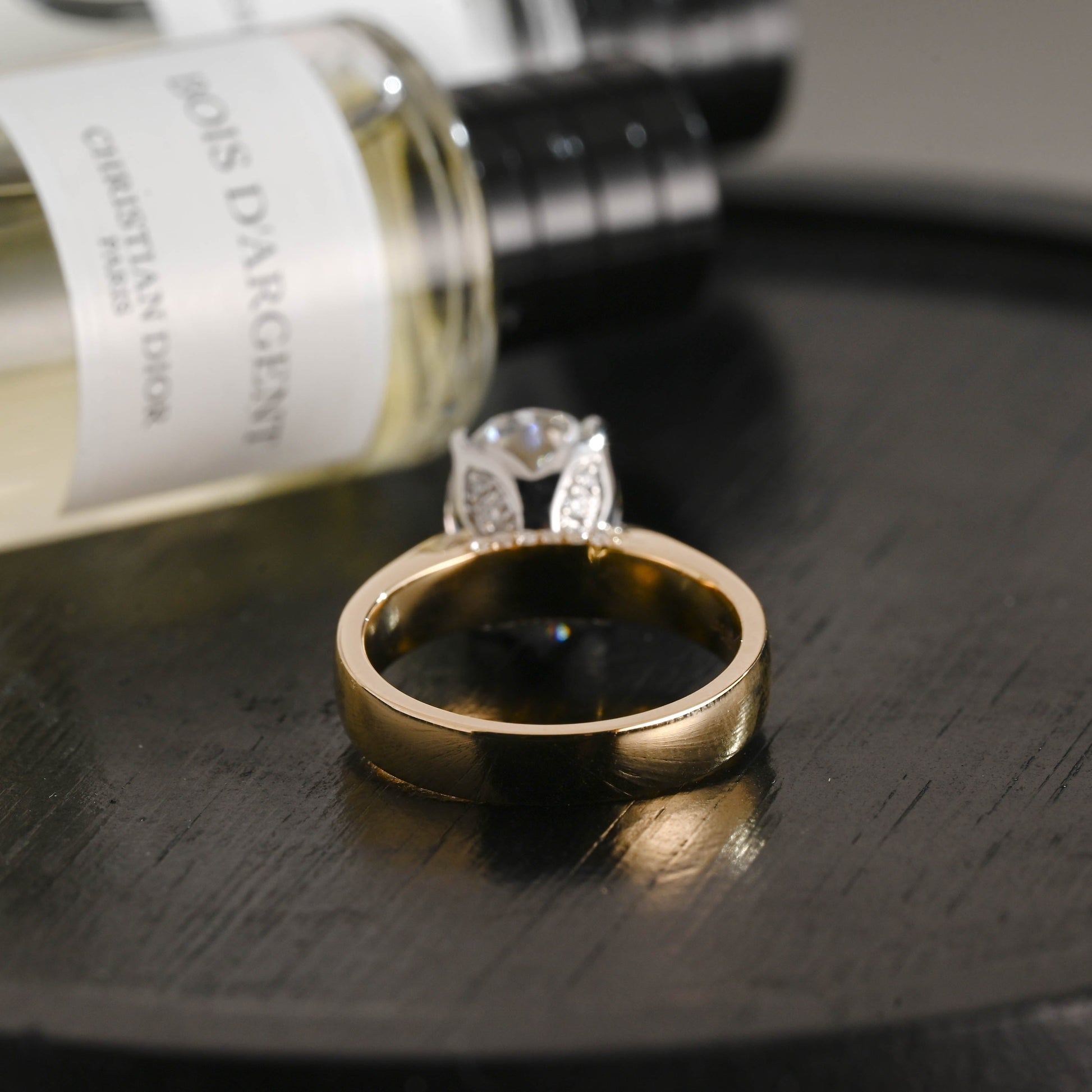 CausYou oval cut diamond engagement ring Solid Gold D/VS1 Two Tone Tulip Setting Oval Cut Lab Grown Diamond Engagement Ring