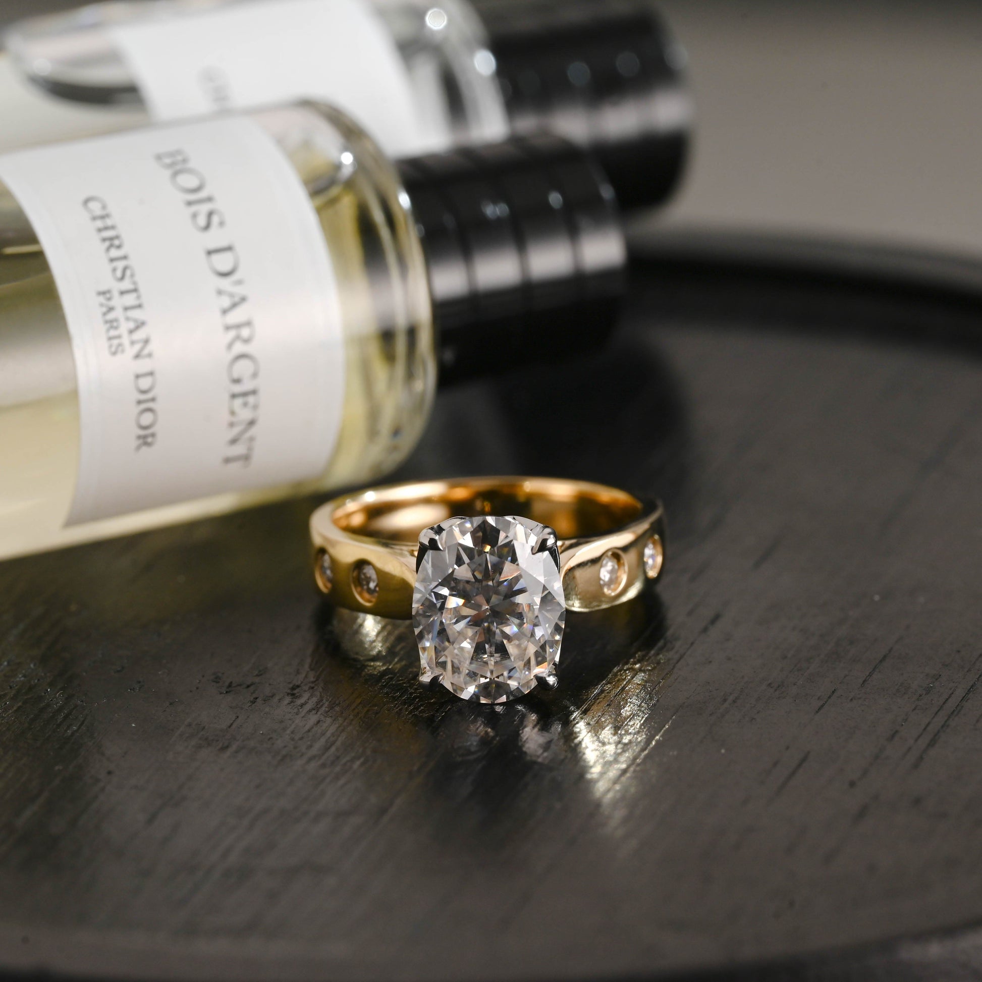 CausYou oval cut diamond engagement ring Solid Gold D/VS1 Two Tone Tulip Setting Oval Cut Lab Grown Diamond Engagement Ring