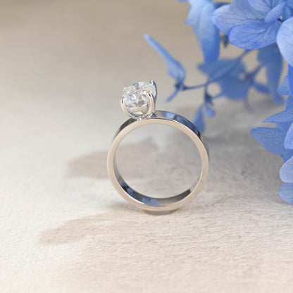 CausYou oval cut diamond engagement ring Solid Gold Oval Cut Lab Diamond Engagement Ring | D Color VS1 IGI Certified