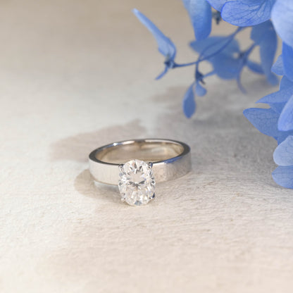 CausYou oval cut diamond engagement ring Solid Gold Oval Cut Lab Diamond Engagement Ring | D Color VS1 IGI Certified