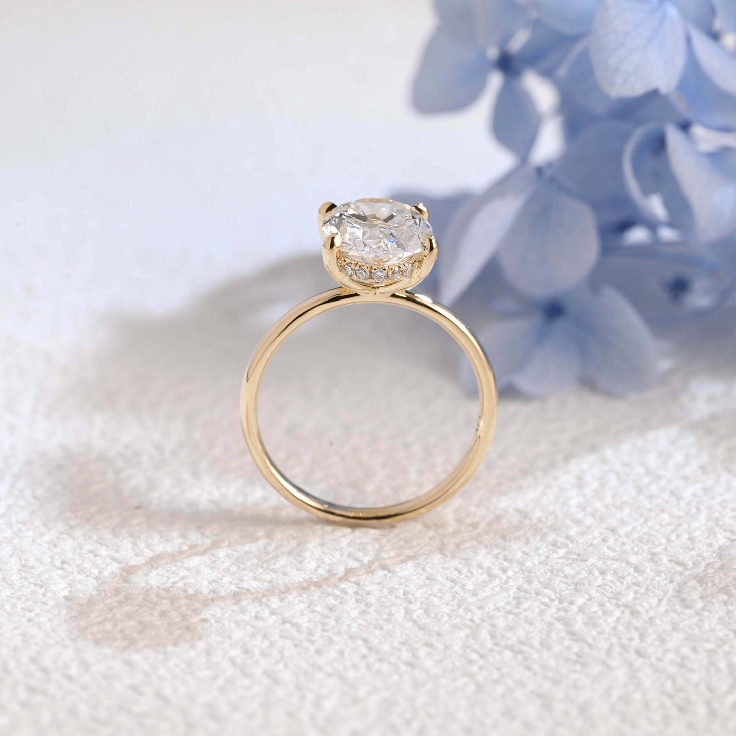 CausYou oval cut diamond engagement ring Solid Gold Oval Cut Lab Diamond Engagement Ring with Hidden Halo | D VS1 IGI Certified