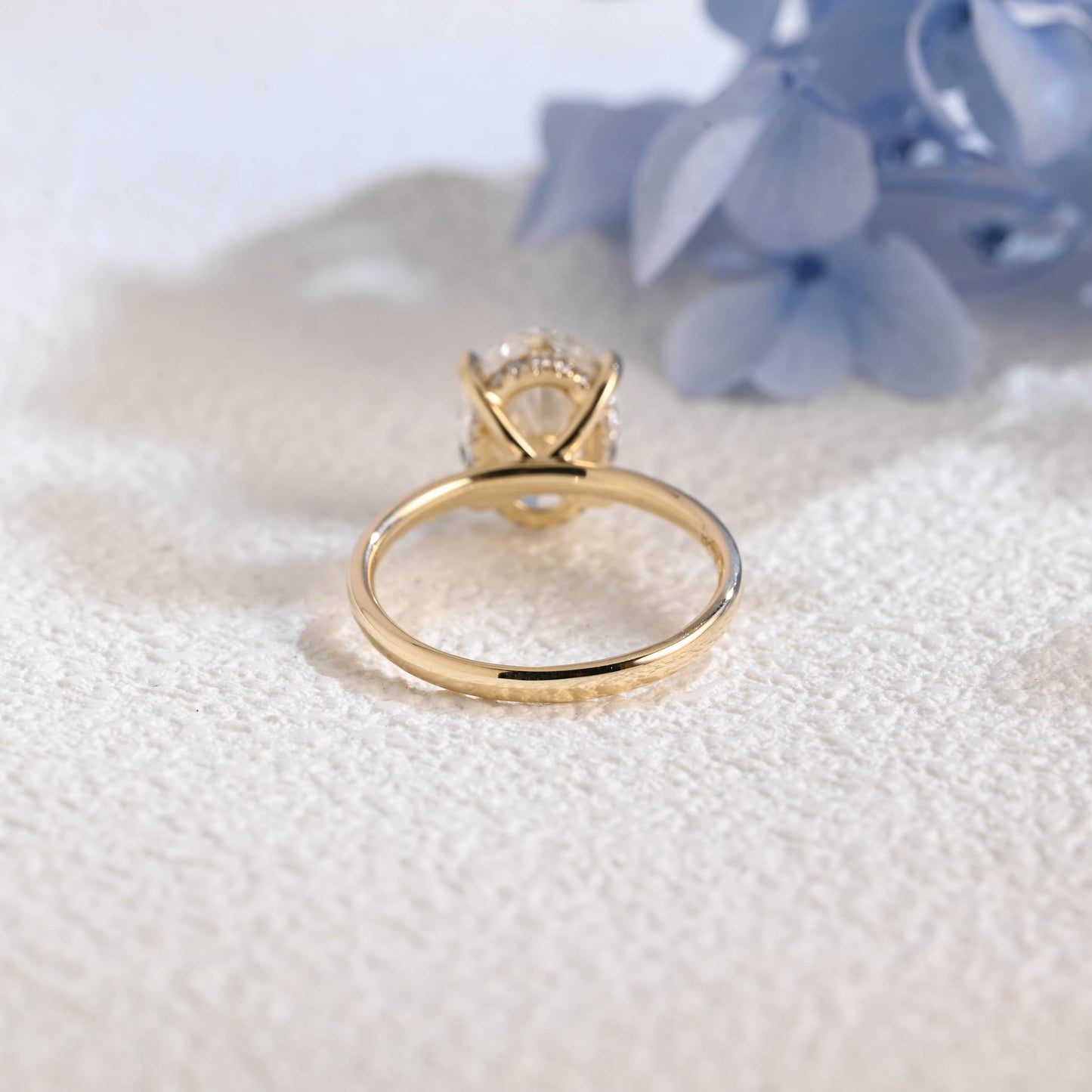 CausYou oval cut diamond engagement ring Solid Gold Oval Cut Lab Diamond Engagement Ring with Hidden Halo | D VS1 IGI Certified