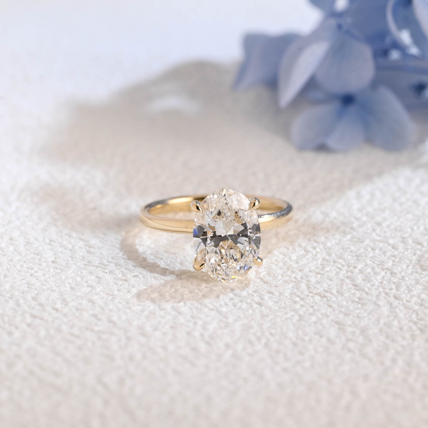 CausYou oval cut diamond engagement ring Solid Gold Oval Cut Lab Diamond Engagement Ring with Hidden Halo | D VS1 IGI Certified