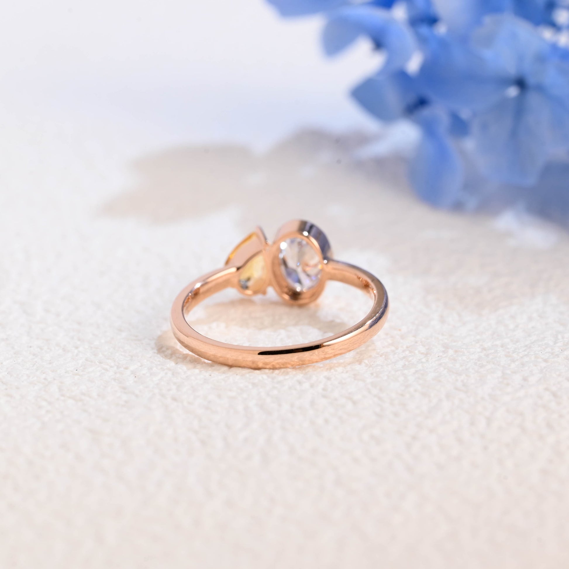 CausYou oval cut diamond engagement ring Solid Gold Oval Lab Diamond Engagement Ring | D VS1 IGI Certified, Citrine & Diamond Toi et Moi Ring