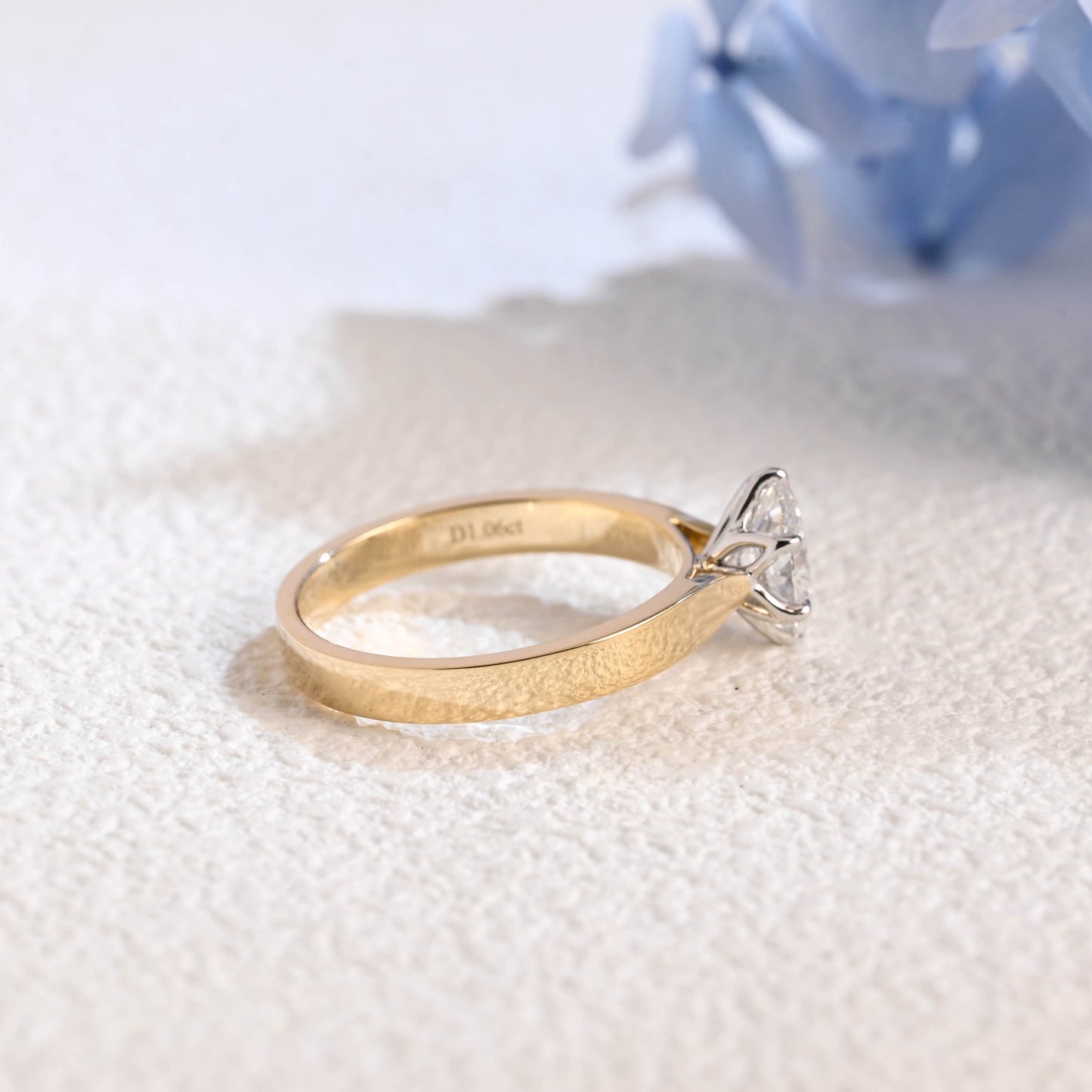 CausYou oval cut diamond engagement ring Solid Gold Two Tone Oval Cut Lab Diamond Engagement Ring | D Color VS1 IGI Certified