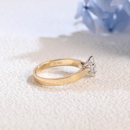 CausYou oval cut diamond engagement ring Solid Gold Two Tone Oval Cut Lab Diamond Engagement Ring | D Color VS1 IGI Certified