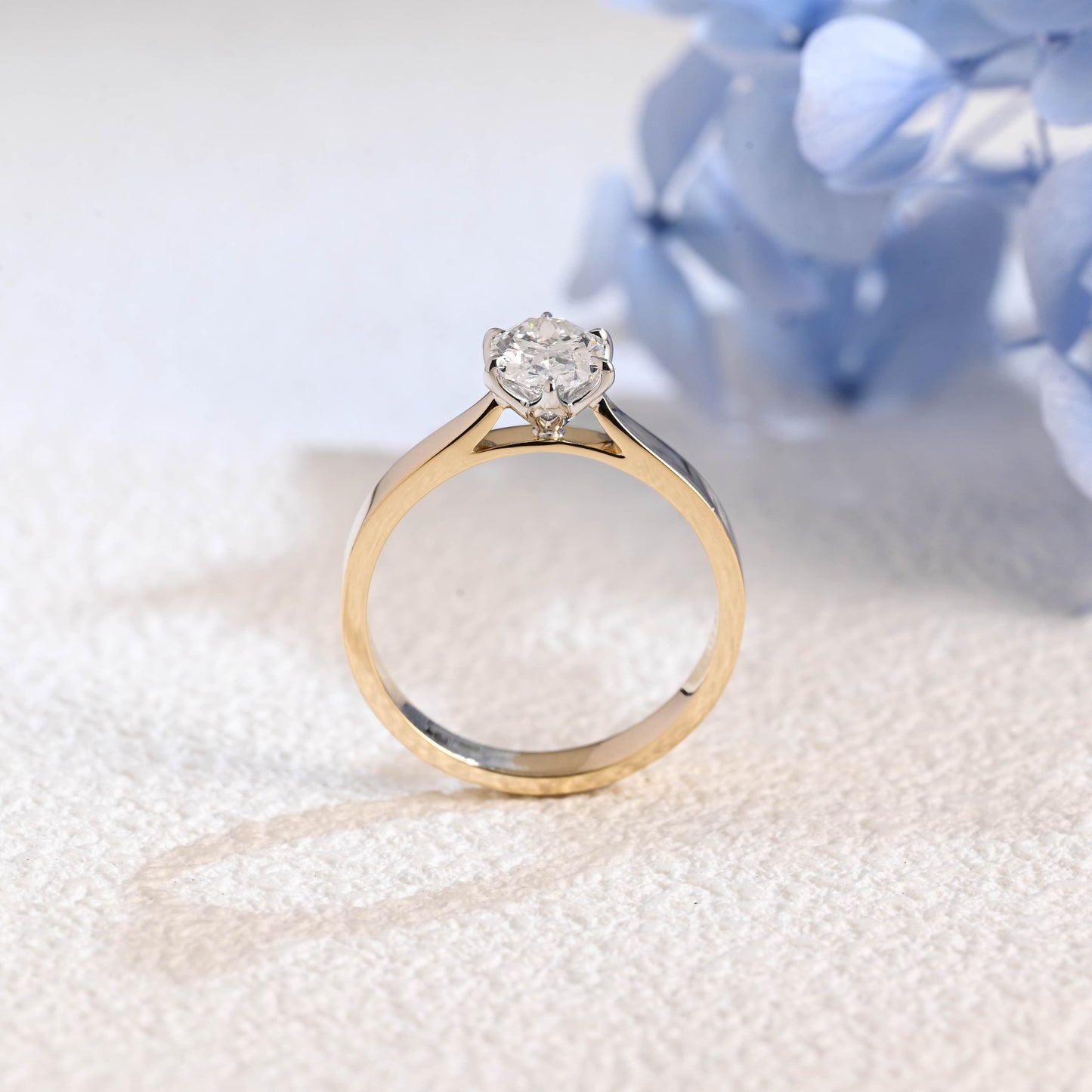 CausYou oval cut diamond engagement ring Solid Gold Two Tone Oval Cut Lab Diamond Engagement Ring | D Color VS1 IGI Certified