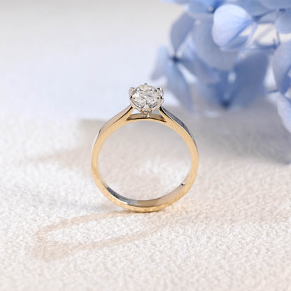 CausYou oval cut diamond engagement ring Solid Gold Two Tone Oval Cut Lab Diamond Engagement Ring | D Color VS1 IGI Certified