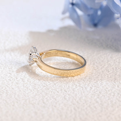 CausYou oval cut diamond engagement ring Solid Gold Two Tone Oval Cut Lab Diamond Engagement Ring | D Color VS1 IGI Certified