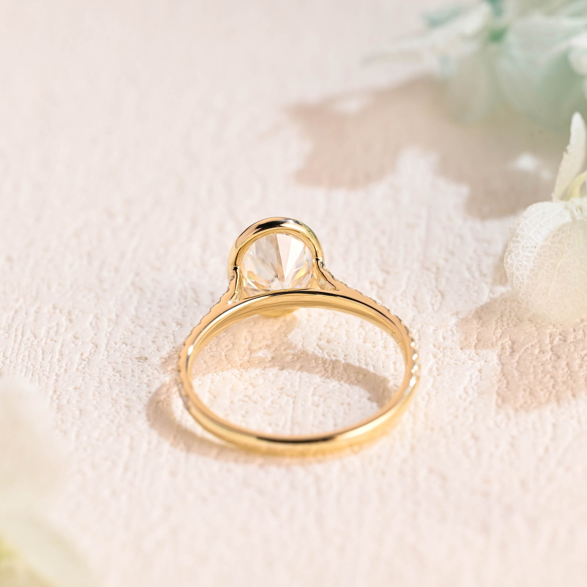 CausYou oval cut moissanite engagement ring Solid Gold Bezel Oval Moissanite Engagement Ring, Promise Ring, Proposal Ring, Gift for Woman, Wife