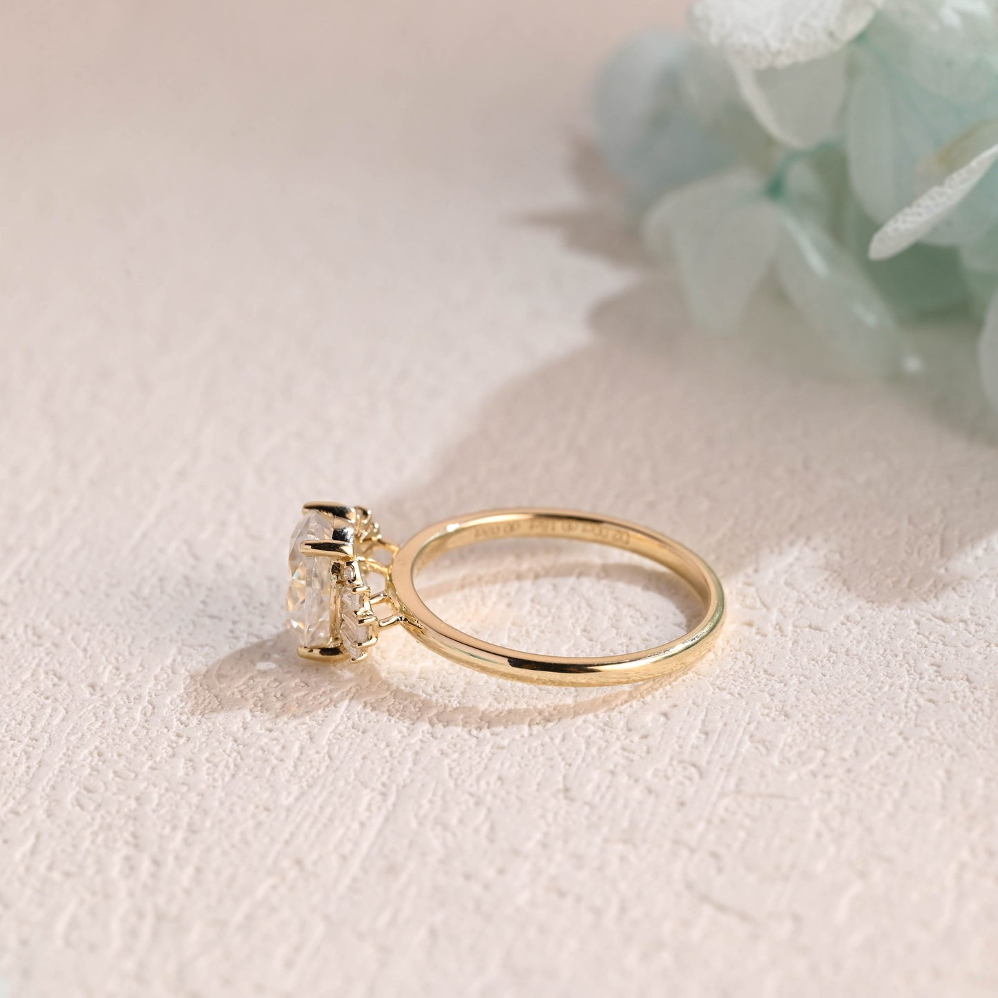 CausYou oval cut moissanite engagement ring Solid Gold Crushed Ice Oval Cut Moissanite Engagement Ring, Promise Ring, Proposal Ring, Gift for Woman, Wife